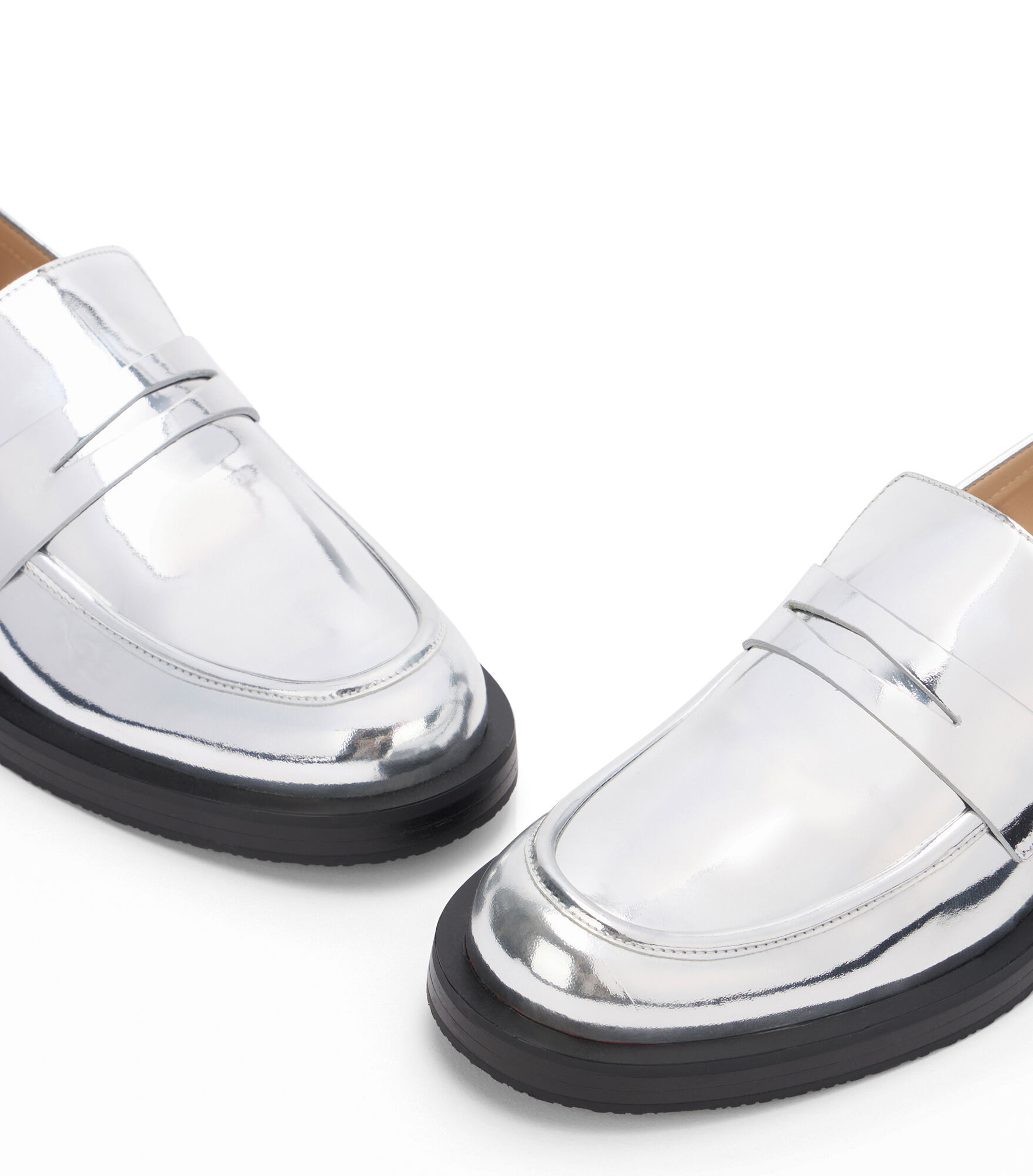 Silver platform loafers store