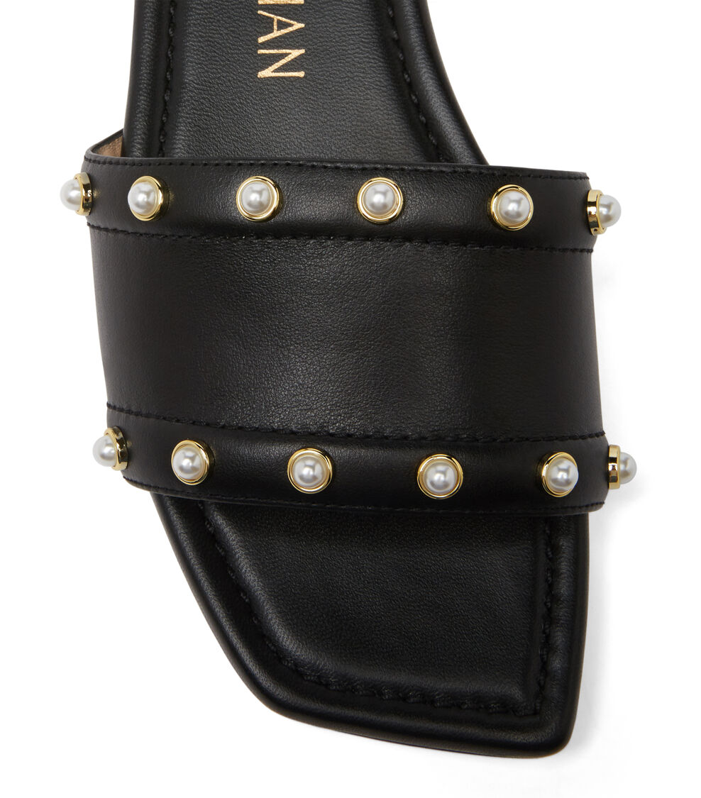 Stuart Weitzman PEARL SLIDE SANDAL NEGRO SA649CHIBLK