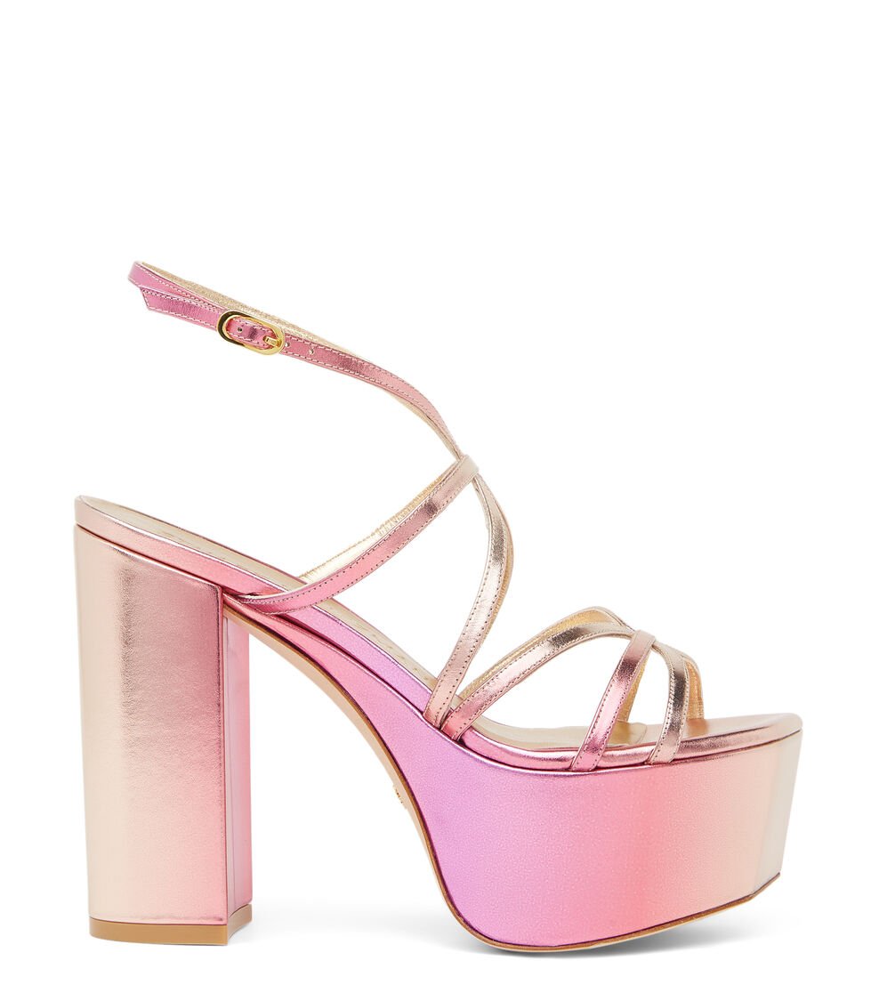 Stuart Weitzman BARELYTHERE SQUAREHIGH PLATFORM SANDAL HOT PINK SE171DGMVMK