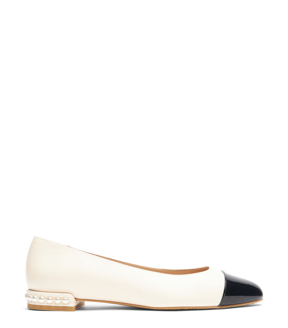 Stuart Weitzman PEARL FLAT SEASHELL/BLACK SD441SCPSV2