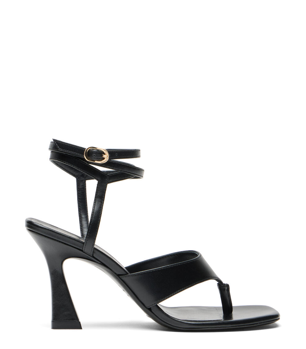 Stuart Weitzman VINNIE WRAP THONG 85 BLACK SN738SMOBLK