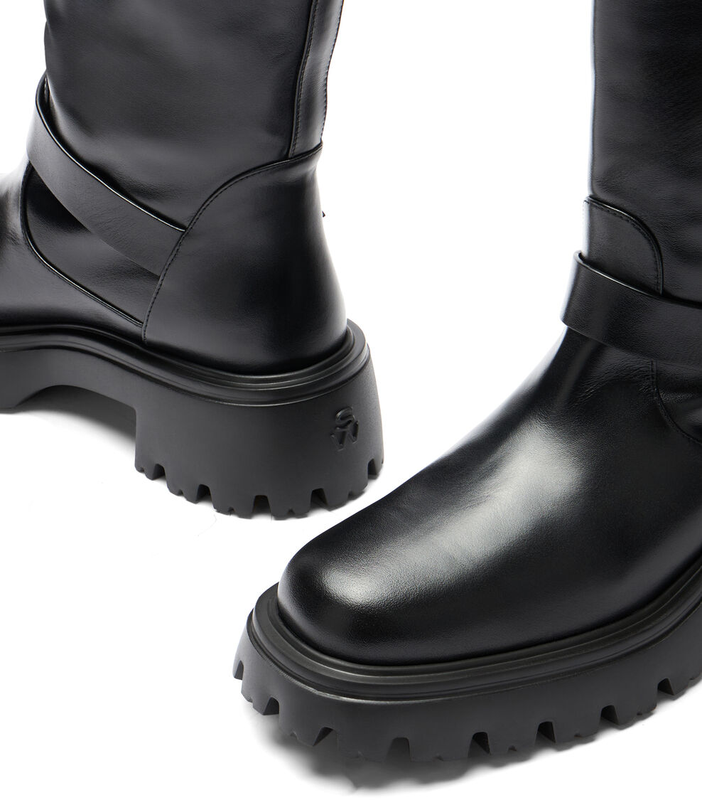 Stuart Weitzman EMERSON MOTO BOOT SCHWARZ SJ346SMOBLK