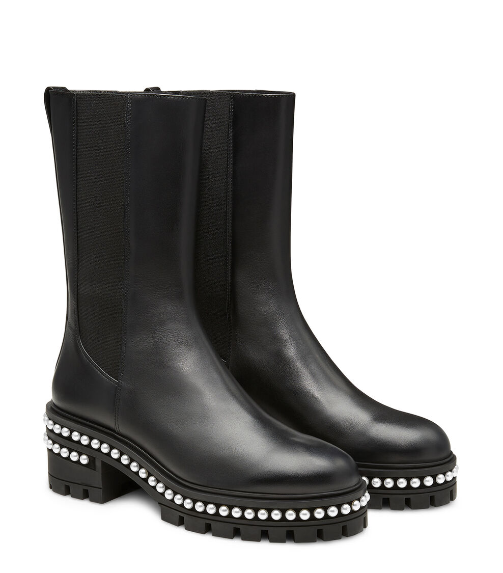 Stuart Weitzman SOHO PEARL CHELSEA BOOTIE SCHWARZ SD306SMOBLK