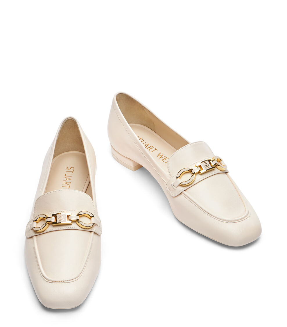 Stuart Weitzman SW SIGNATURE SQUARE LOAFER SEASHELL TONAL SH506LARWVR