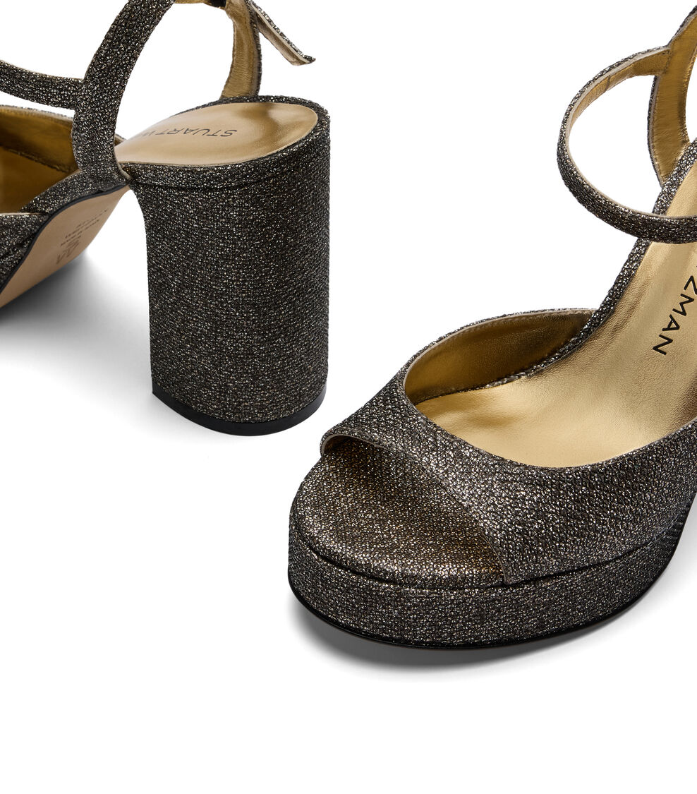 Stuart Weitzman DAYNA II PLATFORM SANDAL NEW PYRITE SK012NENVNO