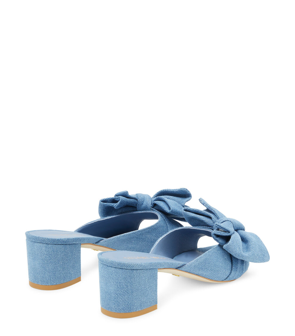 Stuart Weitzman LOVEKNOT 50 BLOCK SLIDE BLU EFFETTO D&Eacute;LAV&Eacute; SE059VDMS9N