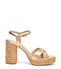 Stuart Weitzman DAYNA PLATFORM SANDAL GOLDEN/NATURAL SK878LQAXWA