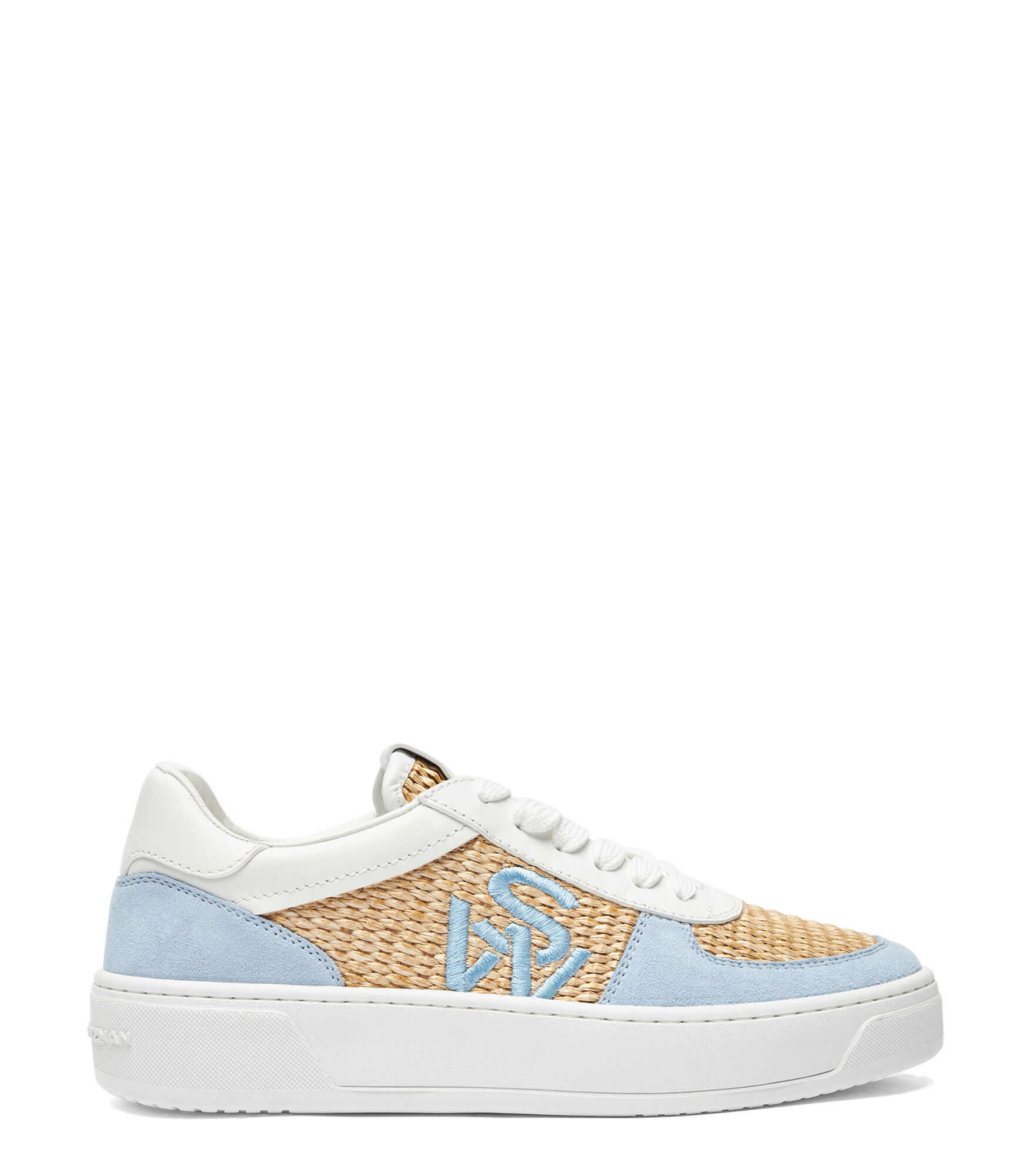 SW COURTSIDE LOGO SNEAKER, SNEAKERS, , DAIM/RAPHIA - Stuart Weitzman - Modalova