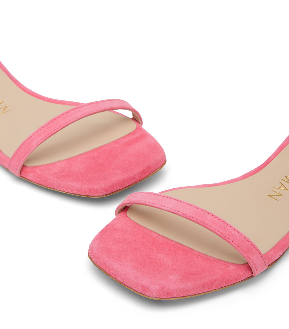 Stuart Weitzman NUDISTCURVE PEARL FLAT SANDAL HOT PINK SD319SUEHOT