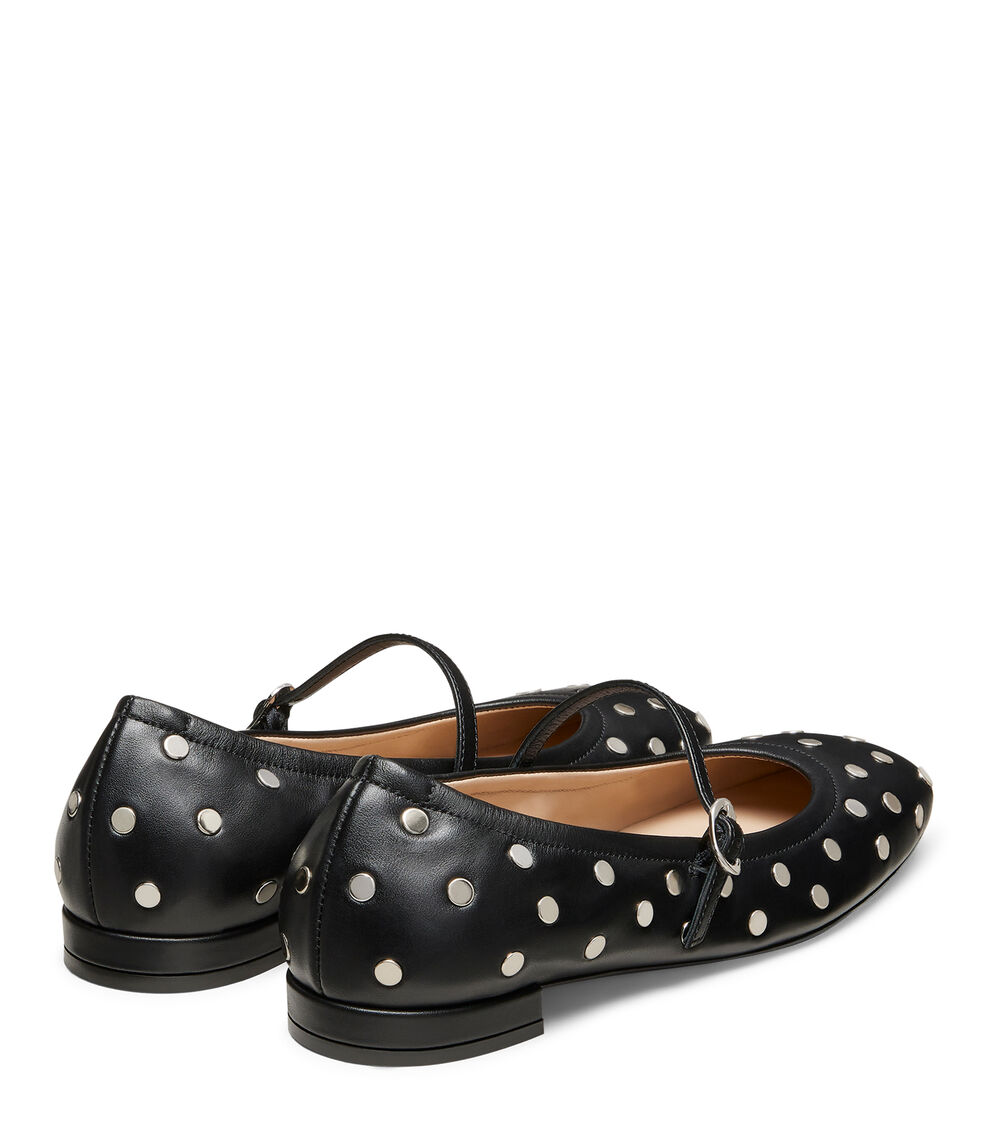 Stuart Weitzman CLARIS STUD BALLET FLAT BLACK SJ407SMOBLK