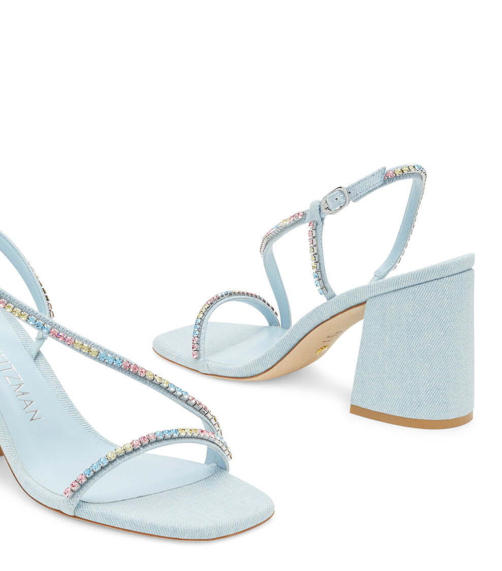Stuart Weitzman SOIREE CRYSTAL 85 BLOCK SANDAL LIGHT SE075VDCVNH