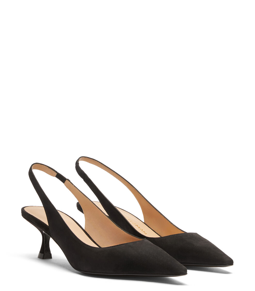 Stuart Weitzman NAOMI 50 SLINGBACK NOIR SI414SUEBLK