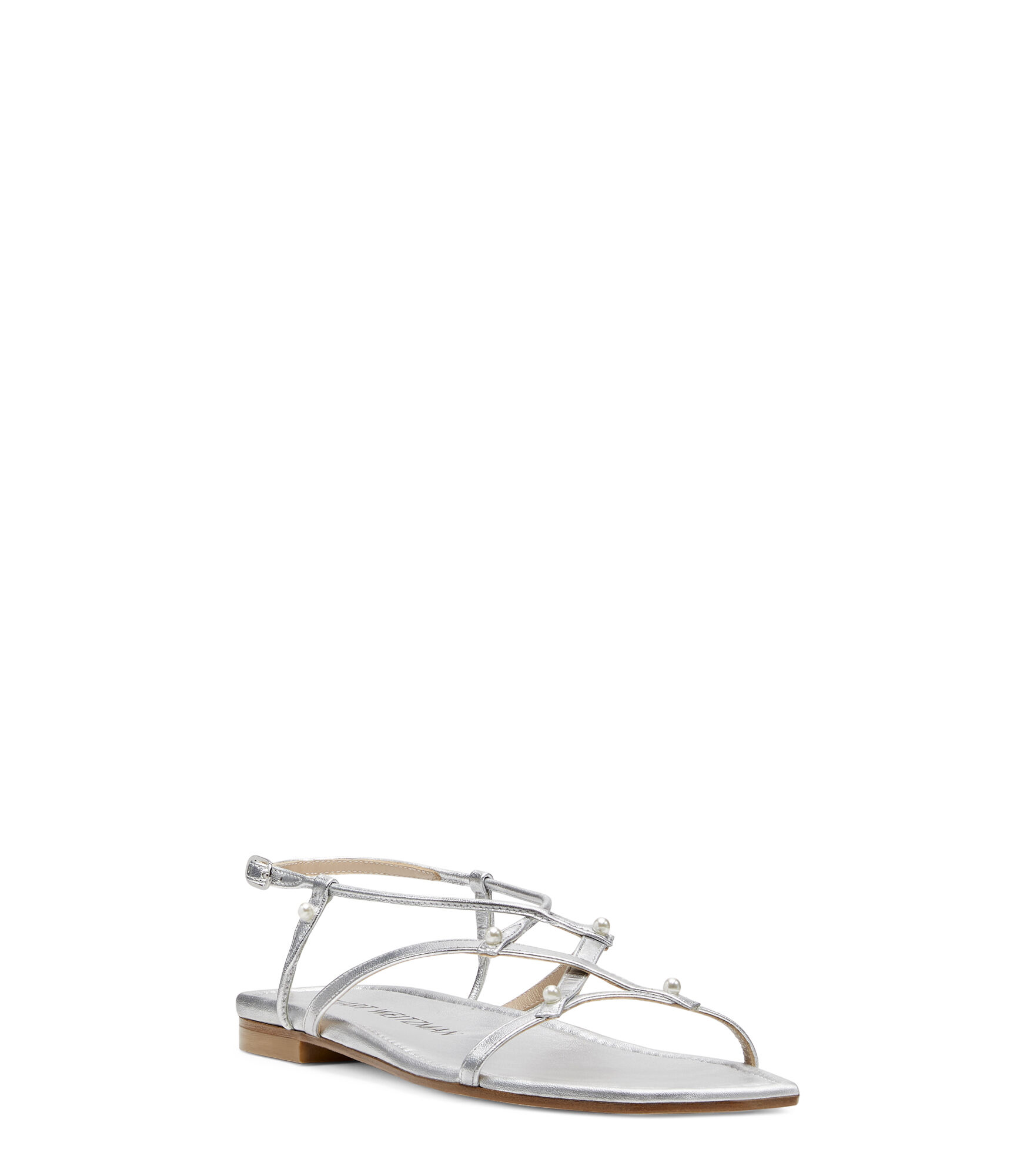 ASTRID FLAT SANDAL in SILVER for Women Stuart Weitzman