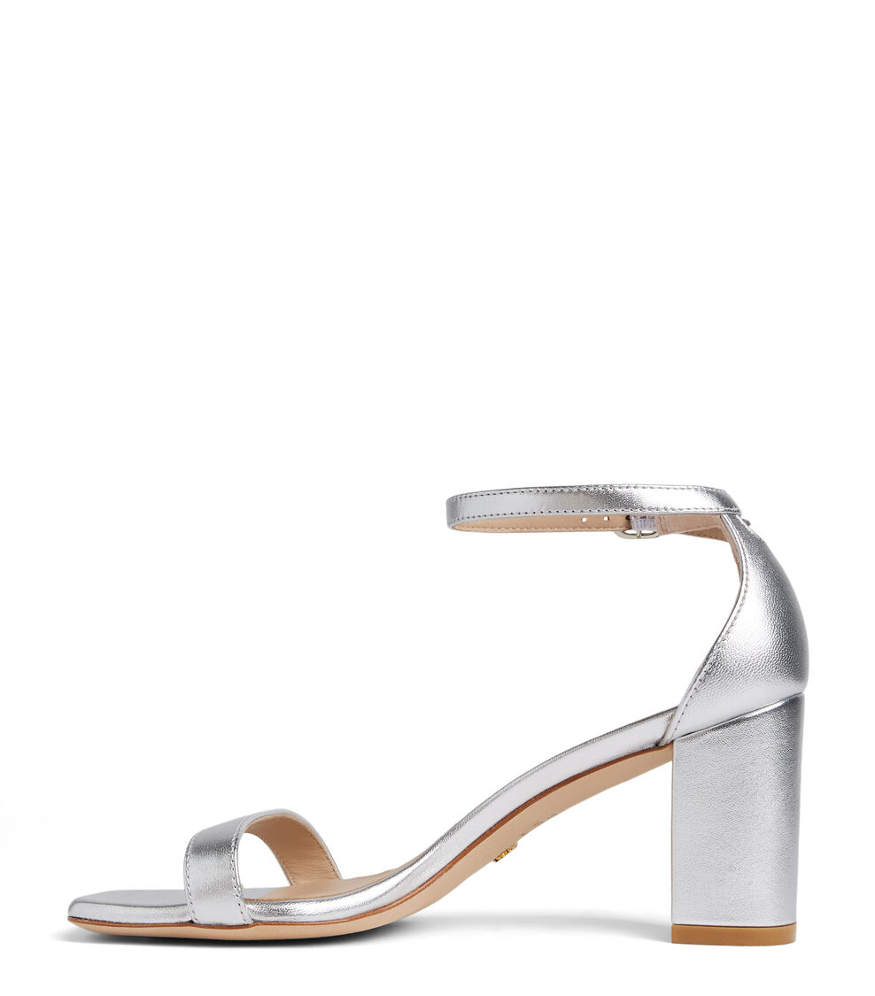 Stuart Weitzman NUDISTCURVE 75 BLOCK SANDAL Stuart Weitzman NUDISTCURVE 75 BLOCK SANDAL SILVER SA540LIDSLV