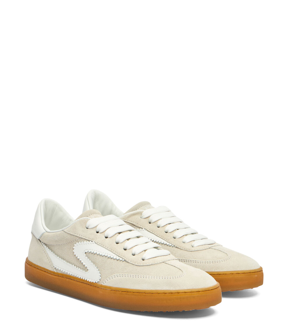 Stuart Weitzman SW RUNAROUND SNEAKER Stuart Weitzman SW RUNAROUND SNEAKER COBBLESTONE/WHITE SL642SJHY8N