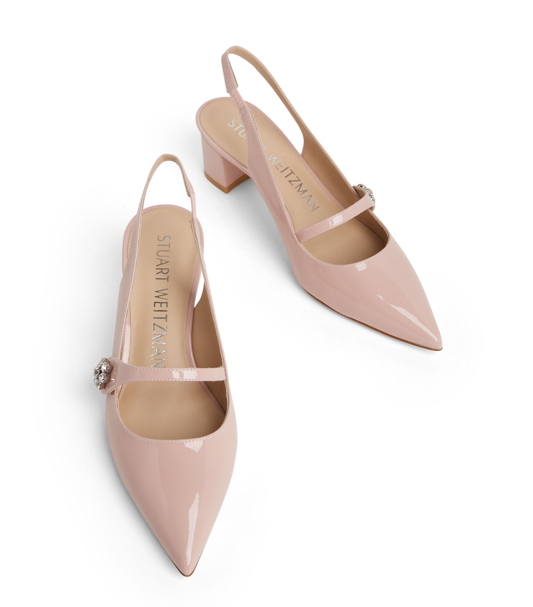 CRYSTAL FLEUR 50 BLOCK SLINGBACK in BALLET for Women