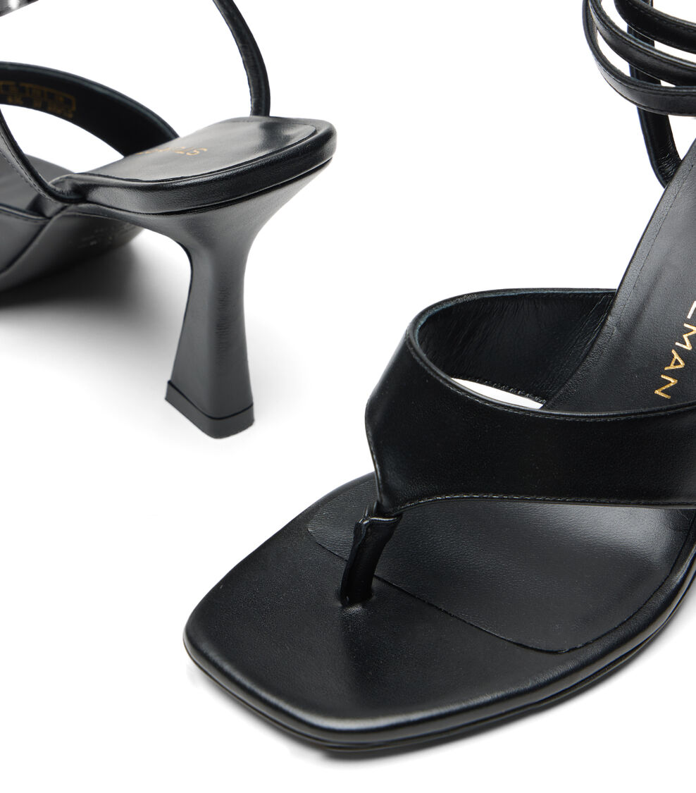 Stuart Weitzman VINNIE WRAP THONG 85 BLACK SN738SMOBLK