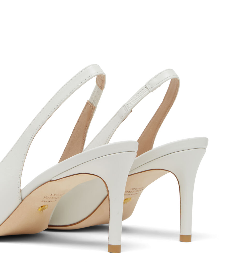 Stuart Weitzman STUART 75 SLINGBACK PUMP WHITE SD623SMOWHT