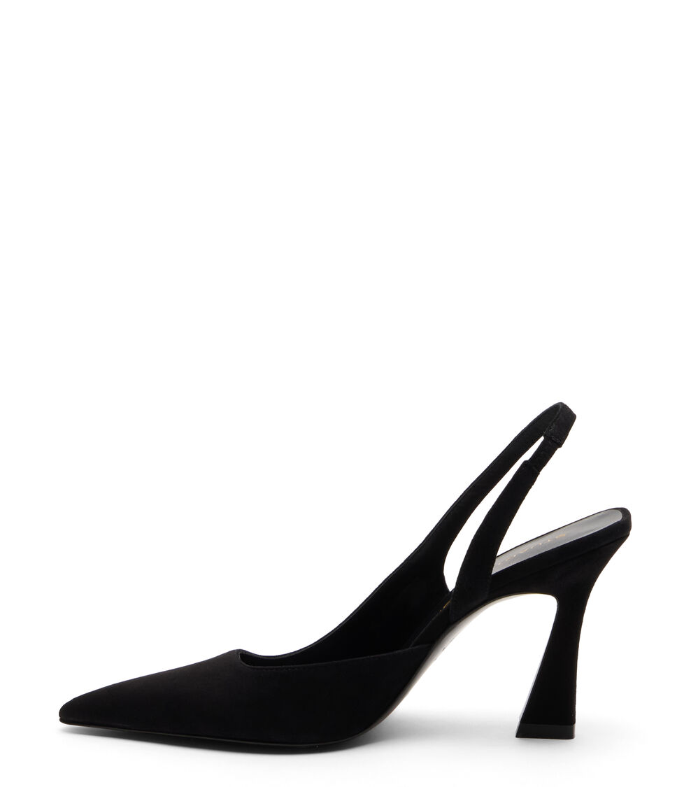 Stuart Weitzman VINNIE 85 DORSAY SLINGBACK BLACK SM363SUEBLK