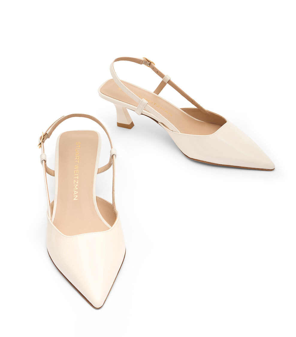 Stuart Weitzman VINNIE 50 SLINGBACK CREAM SJ435PATCRM