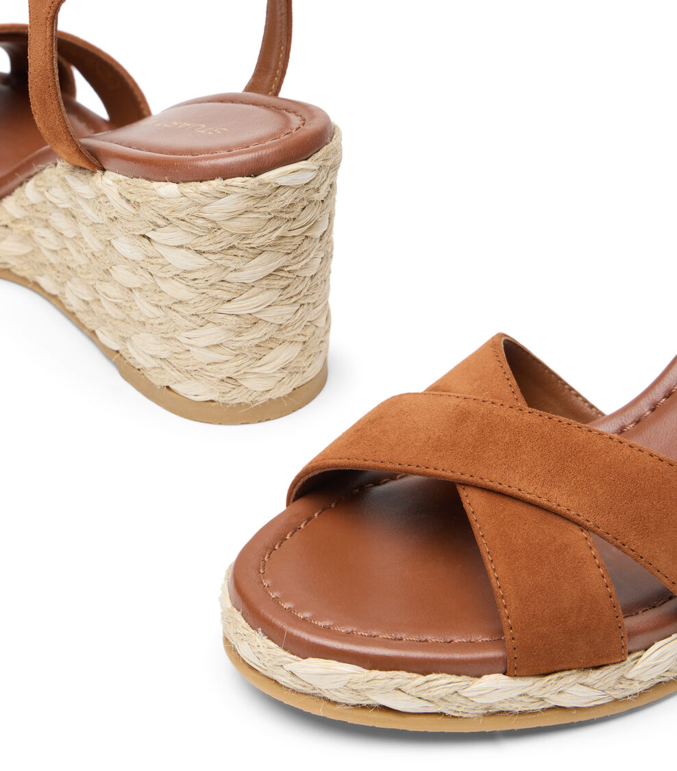 Stuart Weitzman DAYNA ESPADRILLE WEDGE LUXE SADDLE/NATURAL SL015SDJXX2