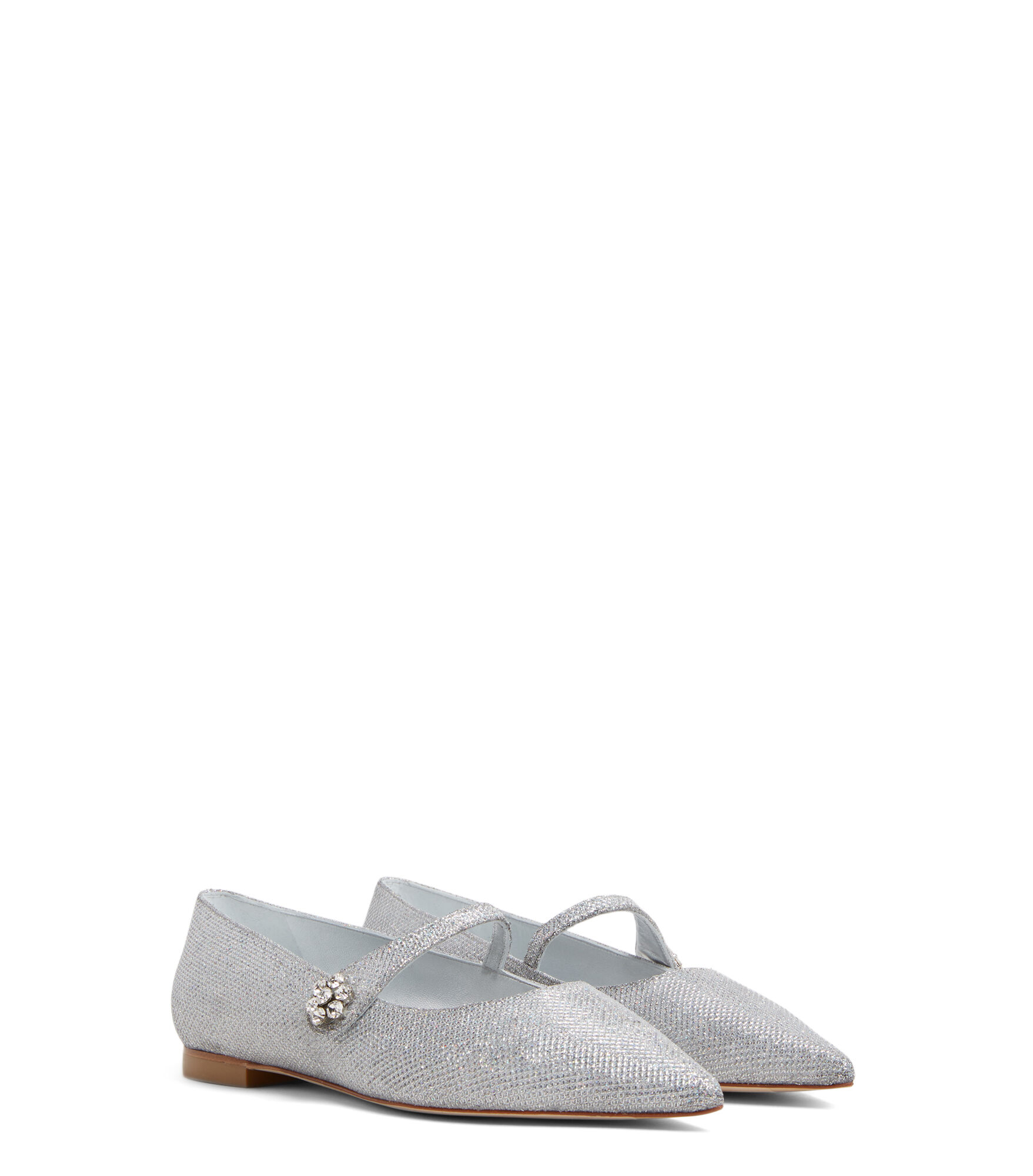 Mary Jane Crystal Ribbon Satin Flats