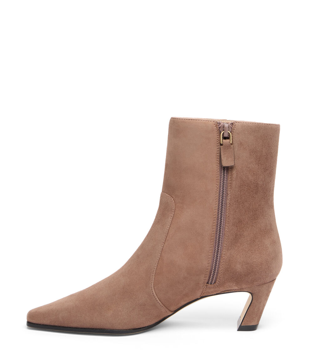 Stuart Weitzman STASSI ZIP BOOTIE 50 TAUPE SM498SUETAU