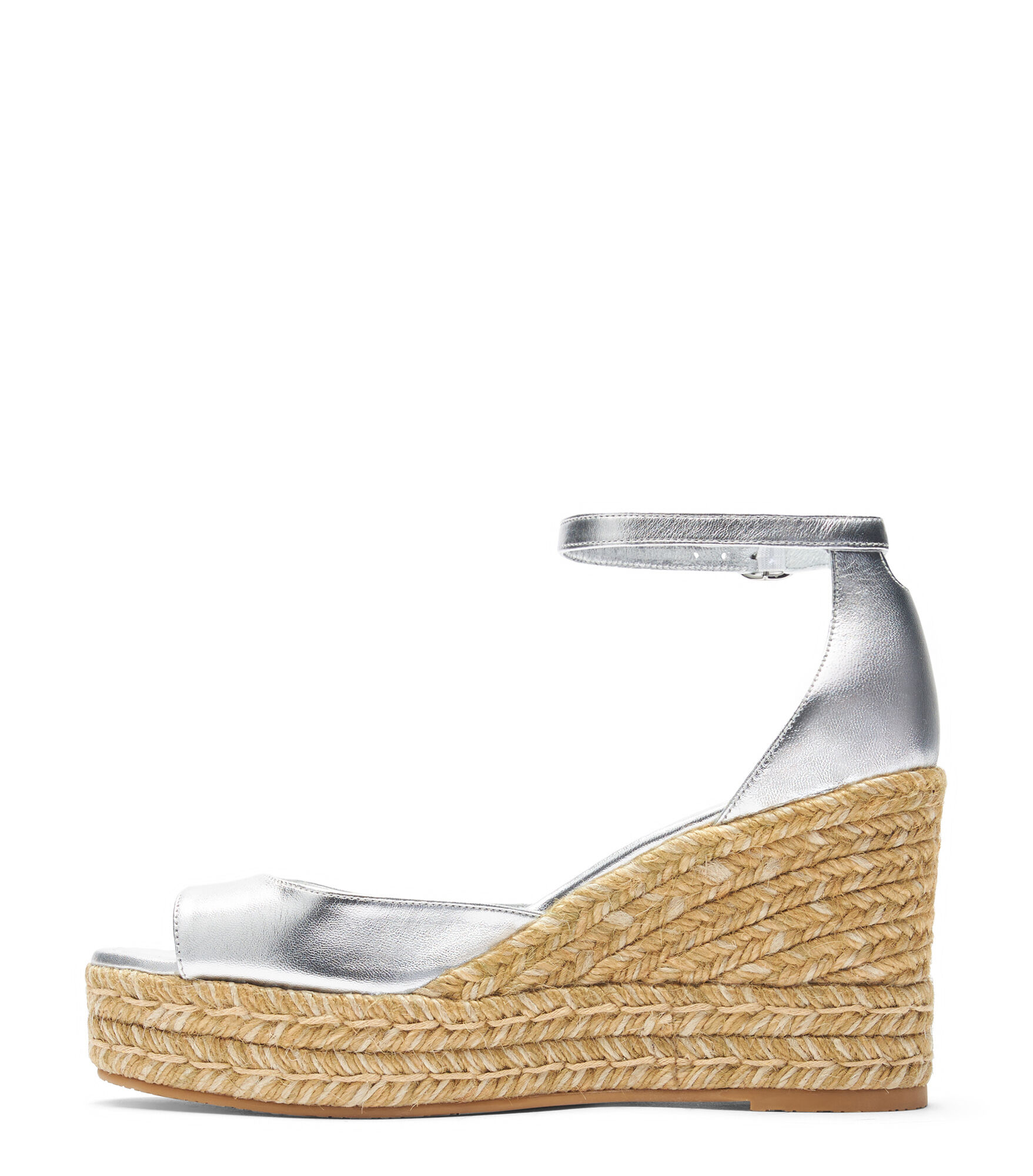 NUDISTIA ESPADRILLE WEDGE in SILVER for Women | Stuart Weitzman®