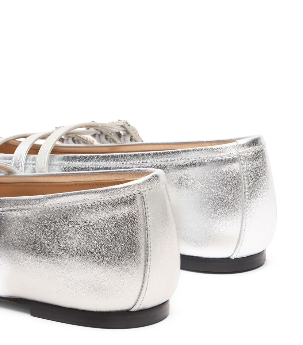Stuart Weitzman CELESTE MJ BALLET Stuart Weitzman CELESTE MJ BALLET SILVER SL561LIDSLV
