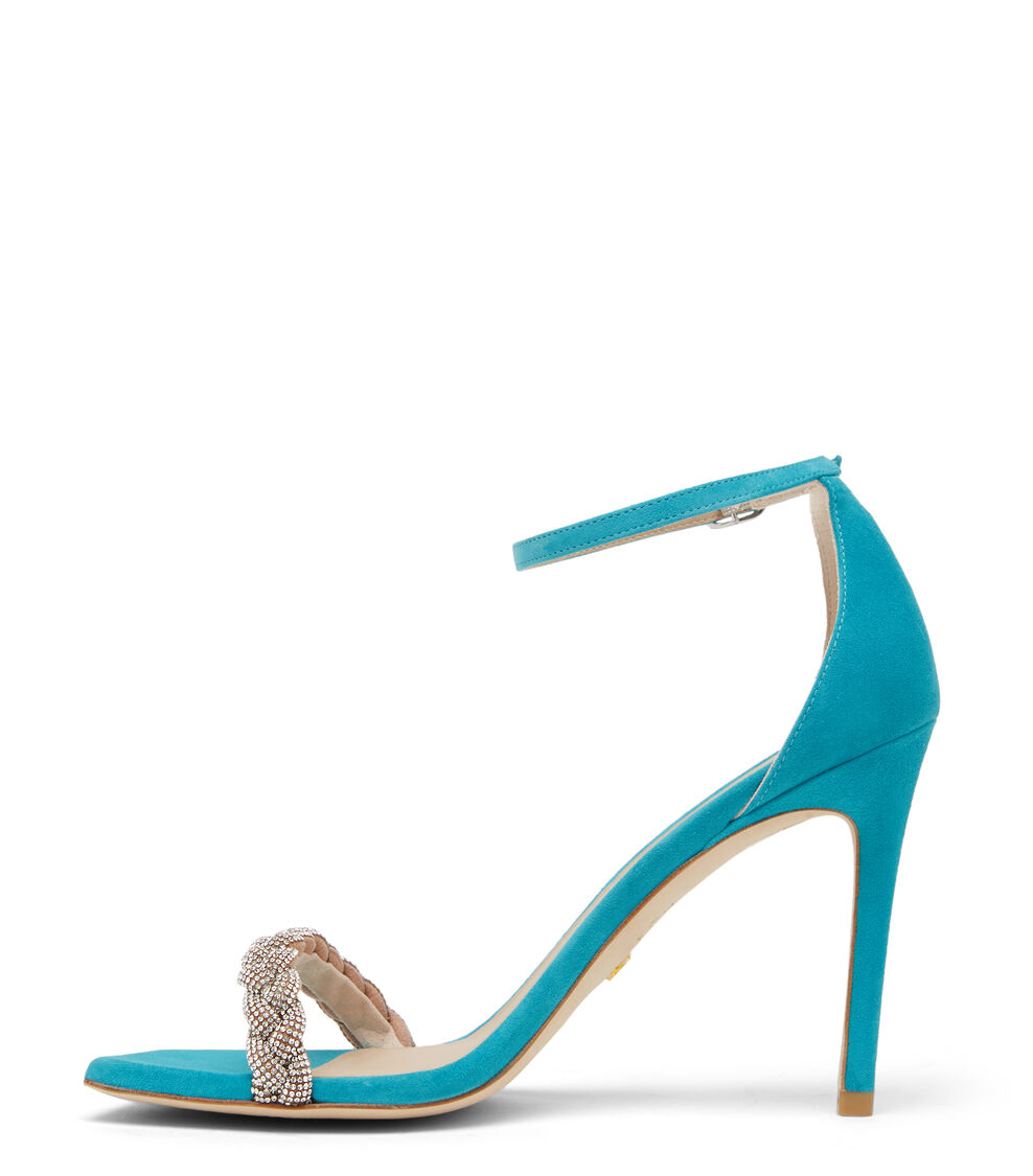Stuart Weitzman NUDISTCURVE 100 HIGHSHINE SANDAL CAPRI S7055SUECI3