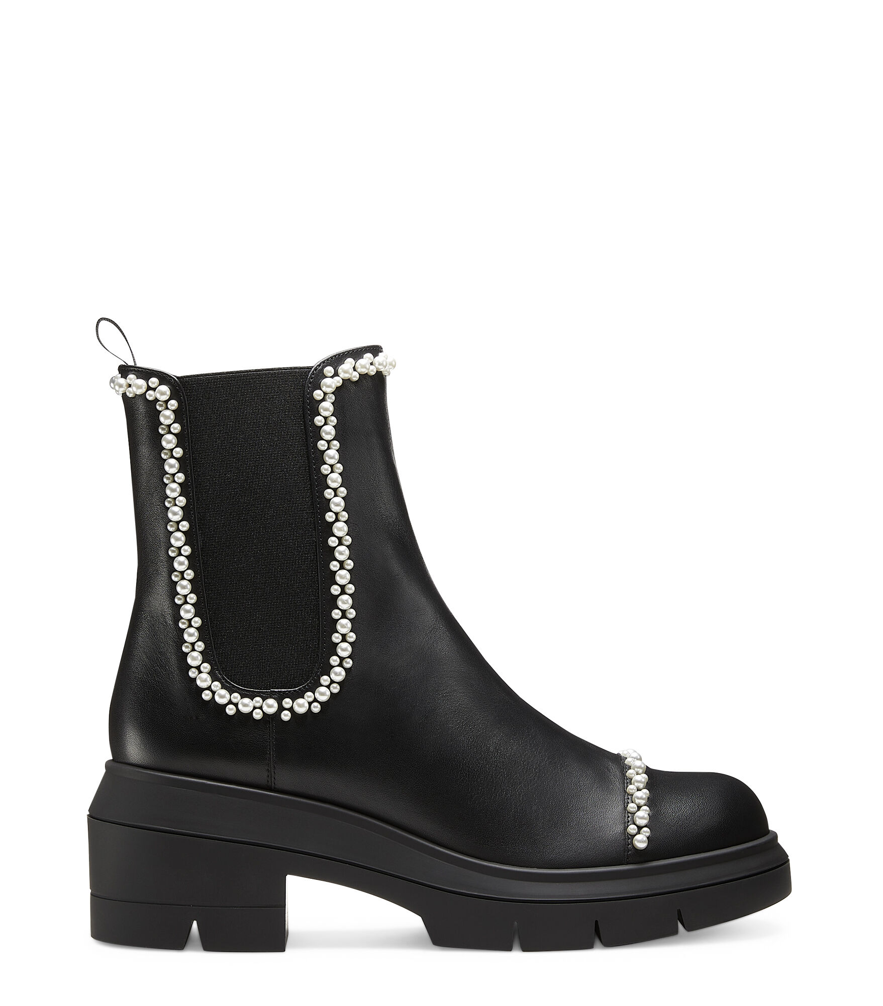 NORAH DEMIPEARL BOOTIE in BLACK for Women | Stuart Weitzman®