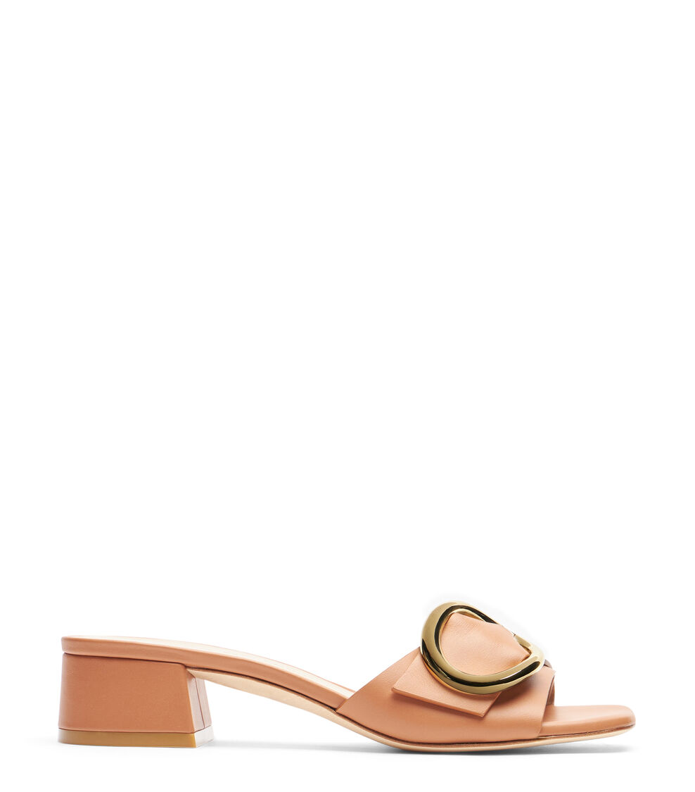 Stuart Weitzman BENNI 35 SLIDE TAN SI598SPOTN2