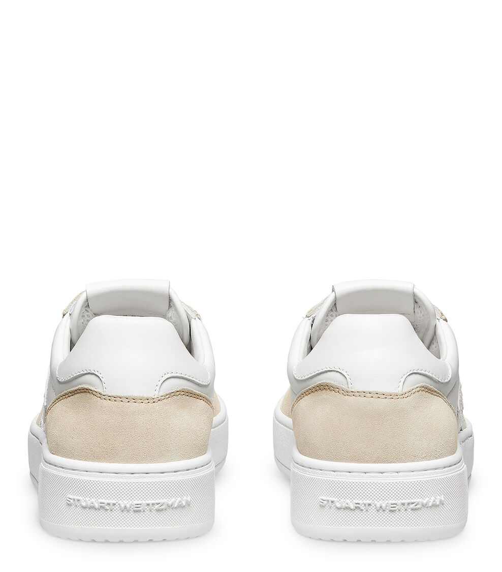 Stuart Weitzman SW COURTSIDE MONOGRAM SNEAKER WHITE/LIGHT BEIGE SH308CADWOT