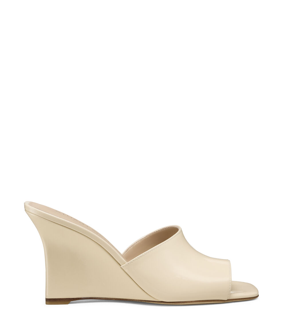 Stuart Weitzman VINNIE WEDGE MULE 85 LINEN SN833PATLIN