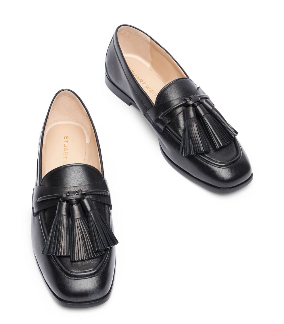 Stuart Weitzman LINDI TASSEL LOAFER BLACK SI697DSNBLK