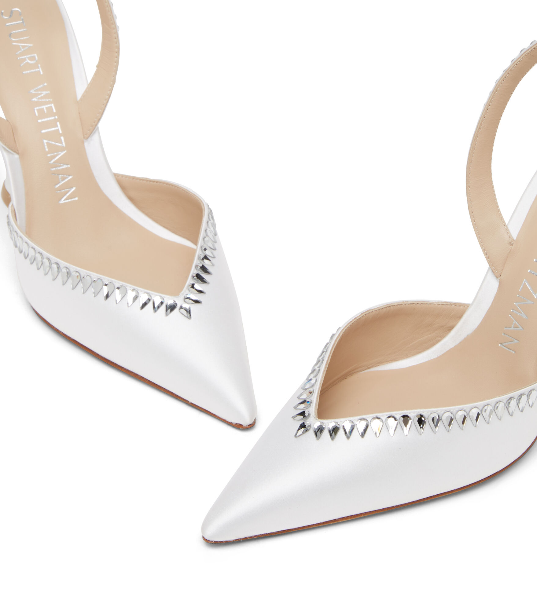 GEMCUT XCURVE 100 SLINGBACK PUMP in WHITE for Women | Stuart Weitzman®