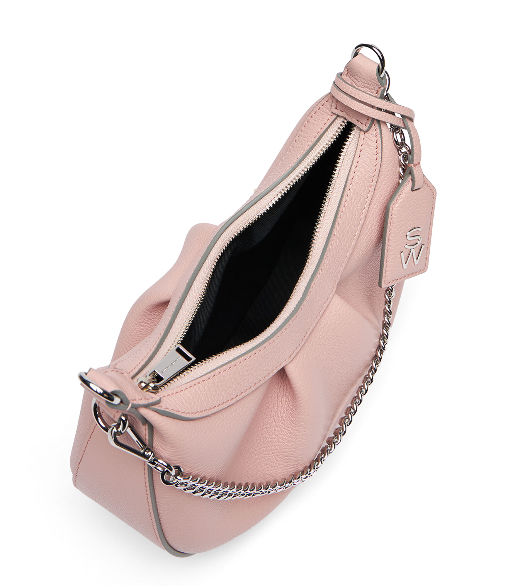 Stuart Weitzman Stellar Crescent leather shoulder bag - Pink