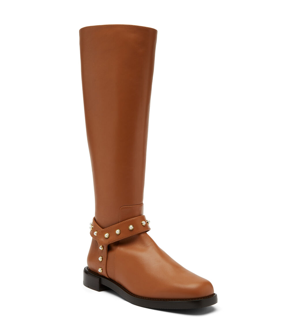 Stuart Weitzman PEARL MOTO BOOT TOFFEE SB870SMOTOF