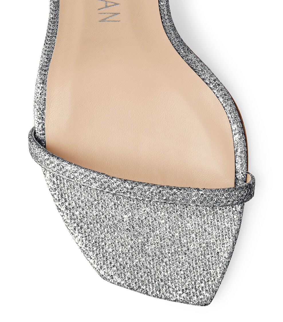 Stuart Weitzman NUDISTCURVE 100 SANDAL SILVER SA176NENSLV