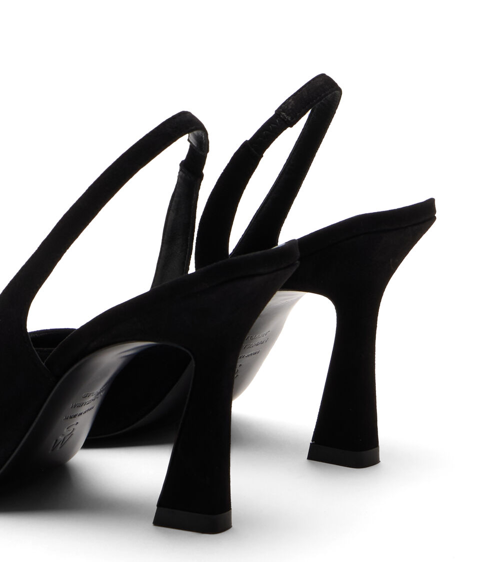 Stuart Weitzman VINNIE 85 DORSAY SLINGBACK BLACK SM363SUEBLK