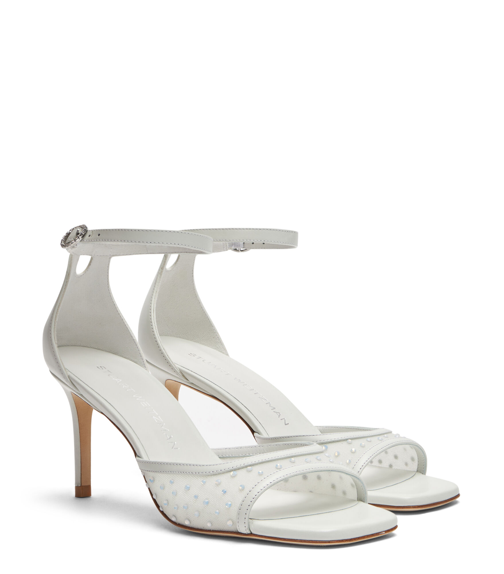 NUDISTIA 75 SANDAL in WHITE FROSTED WHITE CREAM for Women Stuart Weitzman