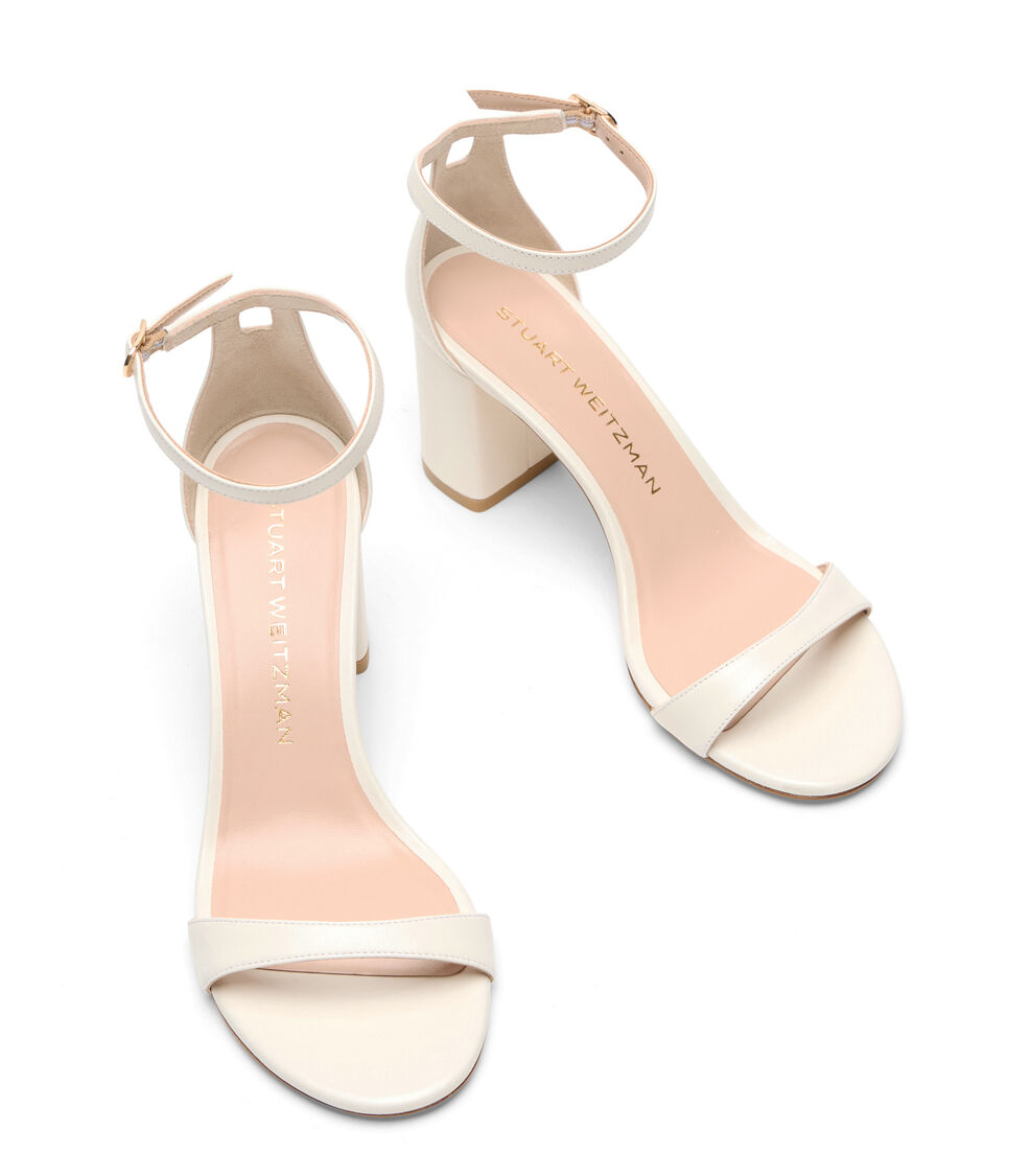 Stuart Weitzman NUDIST BLOCK 75 CREAM SK305SMOCRM
