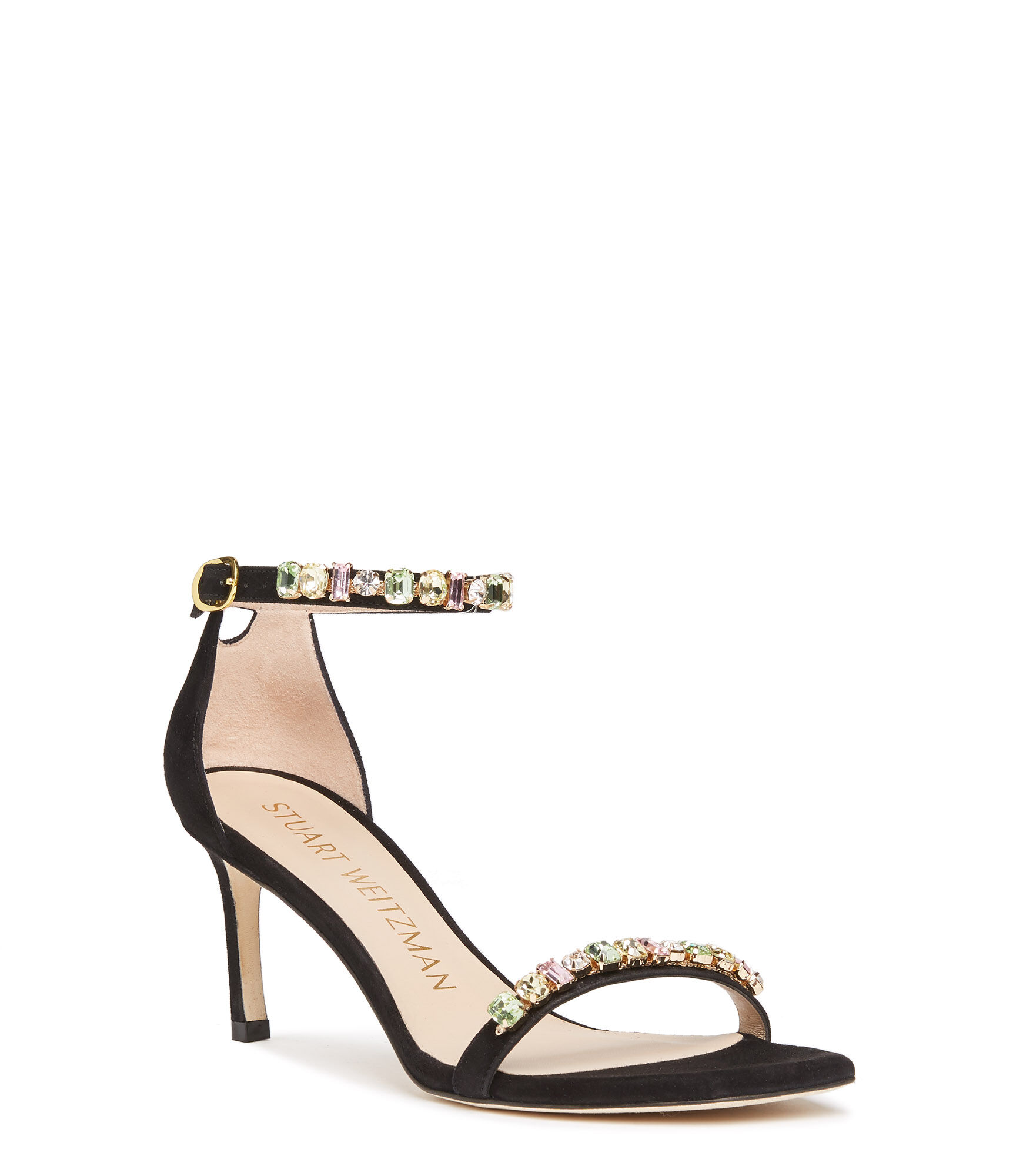 NUNAKEDSTRAIGHT GEM SANDAL in BLACK for Women | Stuart Weitzman®