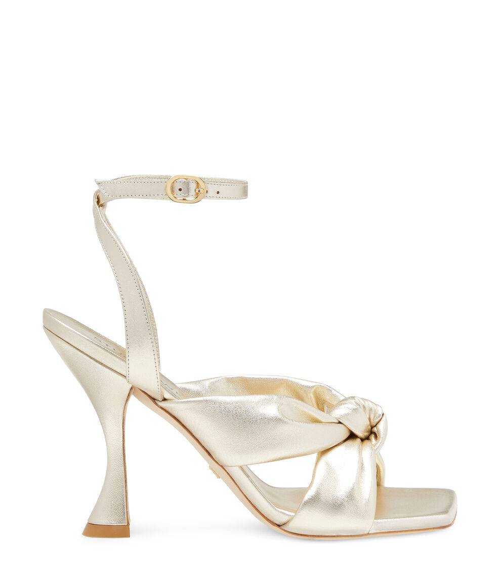 Stuart Weitzman PLAYA ANKLE-STRAP 100 KNOT SANDAL PLATINO SD880LIDPYB
