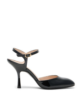 Stuart Weitzman MADISON STRAP PUMP 85 BLACK SN675PATBLK