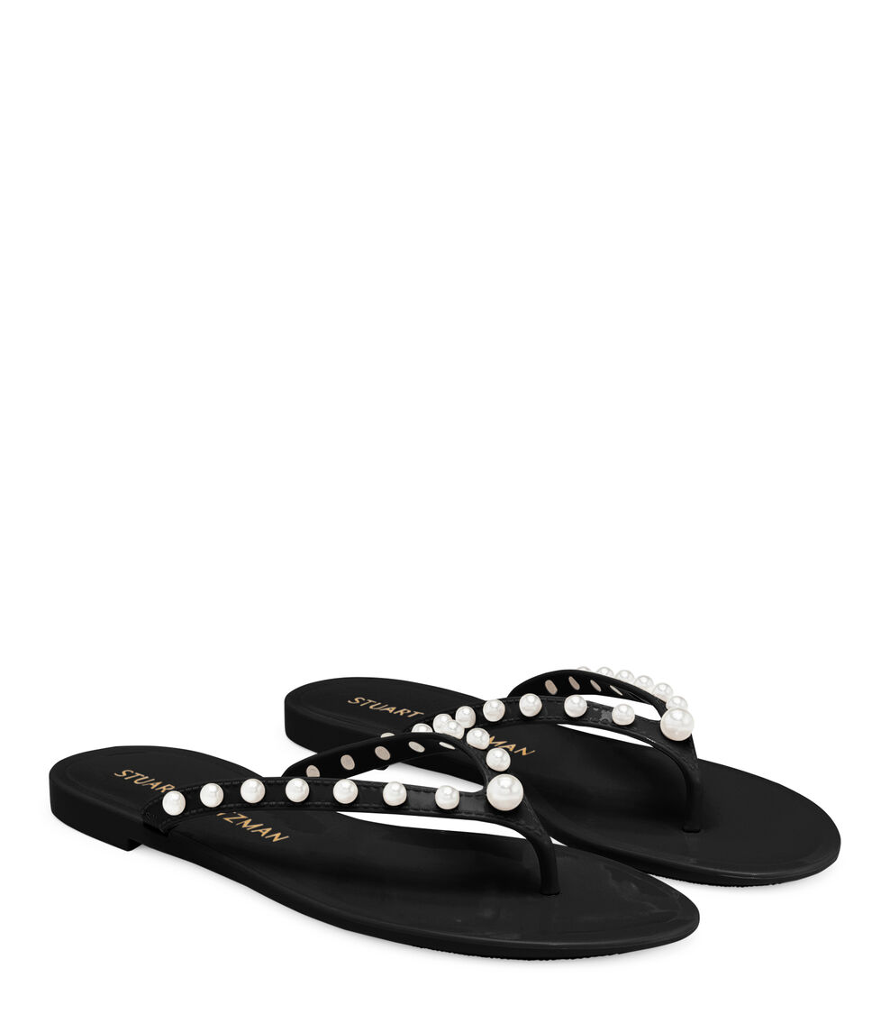 Stuart Weitzman GOLDIE JELLY FLIP FLOP Stuart Weitzman GOLDIE JELLY FLIP FLOP BLACK SE239SEMBLK