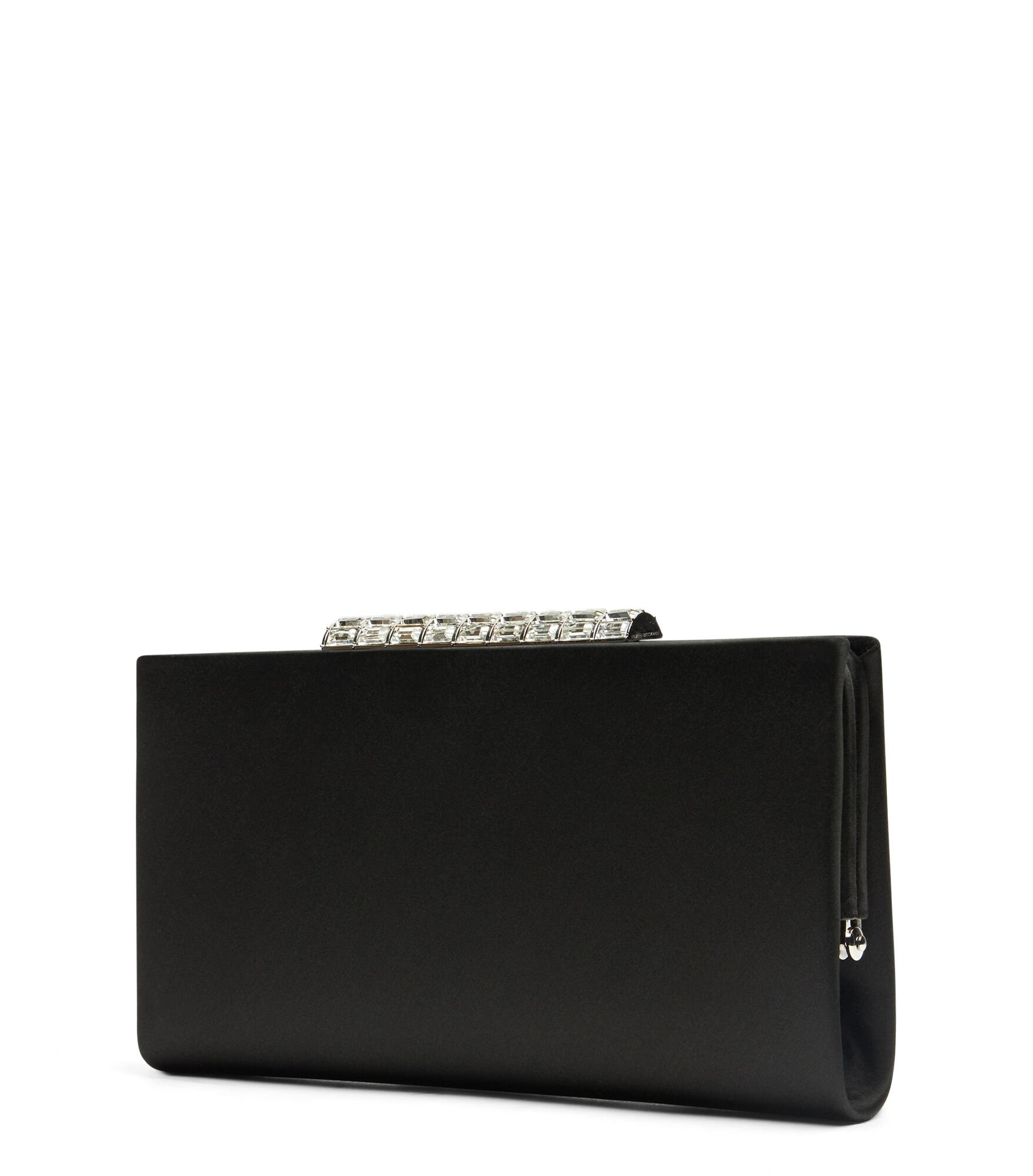 Black satin clutch on sale