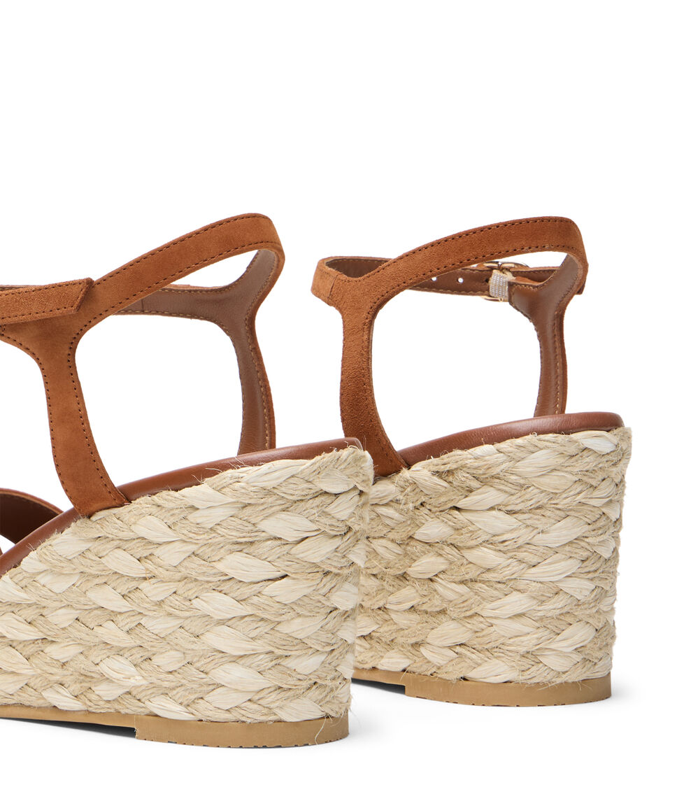 Stuart Weitzman DAYNA ESPADRILLE WEDGE LUXE SADDLE/NATURAL SL015SDJXX2