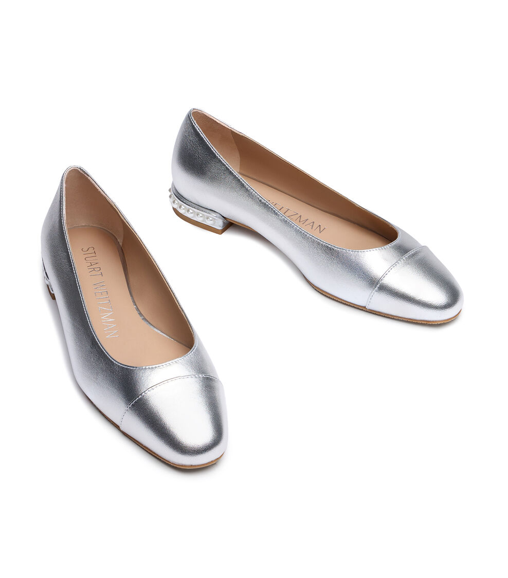 Stuart Weitzman PEARL FLAT SILVER SB752LIDSLV