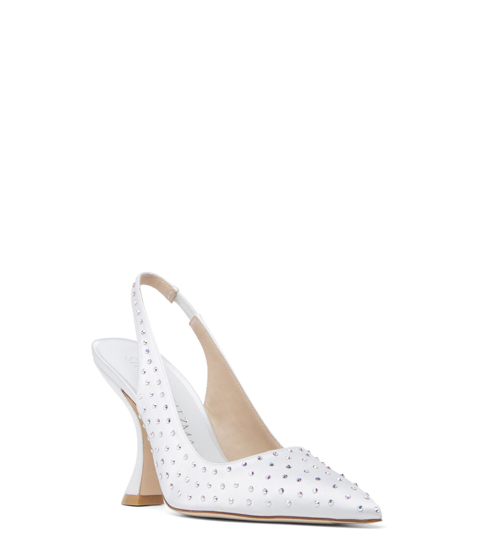 Stuart Weitzman GLAM XCURVE 100 SLINGBACK WHITE SC582SAYUXE